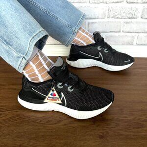 ❤️Nike Renew Run Running Shoes 7.5 Women Sneaker Black White Athletic CK6360-008